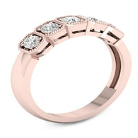 Imperial 1 2Ct TDW Diamond 14K Rose Gold Five Stone Anniversary Band