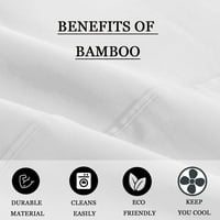 Ultra-puha luxus bambusz Lapkészlet, 18 mély zsebre szerelt lap tiszta szerves bambusz teljes XXL méretű All Season