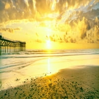 Panoráma képek PPI168181NAGY sziluettje móló a tengerparton Crystal Pier Pacific Beach San Diego San Diego County California