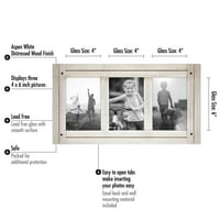 Americanflat hármas képkeret fehérben-szomorú fa dekoratív képkeretek Festőállvánnyal és csiszolt üveggel családi fotókhoz