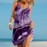 Sundresses női nyári ujjatlan Boho virágos strand Sun Dress Scoop nyak alkalmi laza Flowy rövid tartály ruha Női ruhák
