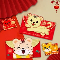 Állítsa be a pénzt boríték állati minta fakulásgátló papír hagyományos kínai tigris év piros zseb családok Kék