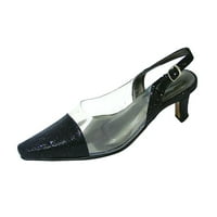Zora nők széles szélességű estélyi ruha Slingback cipő fekete 5.5