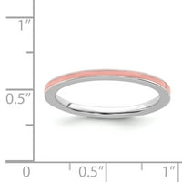 Ezüst Rózsaszín Zománcozott Gyűrű