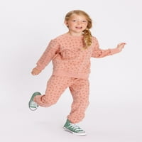 Easy-Peasy kisgyermek lány gyapjú pulóver és kocogók, kétrészes ruhakészlet, méretek 12m-5T