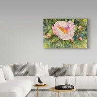Védjegy képzőművészet 'virágok rózsaszín bazsarózsa' vászon művészet Annelein Beukenkamp