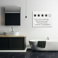 Stupell Industries négycsillagos fürdőszoba áttekintés vicces WC-papír Humor, 40, tervezte Lettered and Lined
