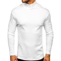 Softmallow férfi felsők magas nyakú alsó ing Hosszú ujjú egyszínű megvastagodott póló alkalmi ing férfi felsőruházat