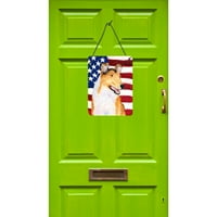 Carolines Treasures SS4226DS USA amerikai zászló Collie sima fal vagy ajtó lógó nyomatok, 12x16, Többszínű