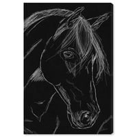 Wynwood Studio Animals Wall Art vászon nyomatok 'ló vázlat fekete Farm állatok - Fekete, Fehér