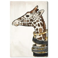 A Runway Avenue divat és a glam fali művészet vászon nyomtatványok „divatos zsiráf” ékszerek - barna, fehér