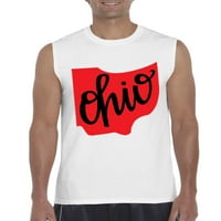 A normál unalmas-férfi grafikus póló ujjatlan, akár 3XL méretű férfiakig-Ohio