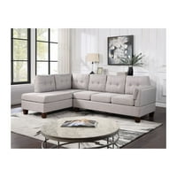 Homestock Industrial Impressions Világosszürke vászon Modern szekcionált kanapé balra néző kanapéval