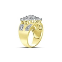 10kt sárga arany női kerek vasvilla-set gyémánt ovális klaszter gyűrű Cttw