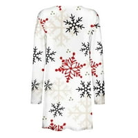 Női Kabát-Hosszú Ujjú Egyszerű Kényelmes Kabát Felsőruházat Csepp Váll Karácsonyi Nyomtatás Garbó Kardigán Felöltő