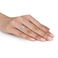 Carat T.W. Gyémánt 14KT fehérarany halo eljegyzési gyűrű