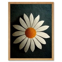 Bold Egyetlen Százszorszép Virág Virág Kollázs Szövet Festés Keret Nélküli Fal Art Print Poszter Lakberendezés