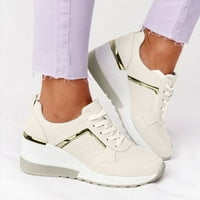 Sanbonepd cipők női nyári csipke-up Kerek Toe Lélegző Platform alkalmi cipők