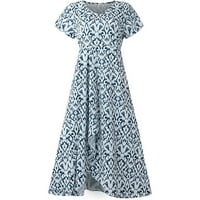 Maxi ruha nőknek tengerparti nyaralás értékesítési Clearance virágos nyári ruha nyomtatás V nyakú A-Line rakott Hem