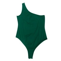 Alkalmi Jumpsuits Női Női Egy váll ujjatlan tartály tetején egyszínű Jumpsuit zöld Méret XL