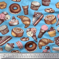 Soimoi Poly Georgette Szövet Cupcake, fánk & cookie-k Élelmiszer nyomtatási Szövet az udvaron széles