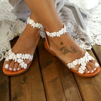 B91xZ női cipő női Slip-On Női Női szandál Slip-on papucs lapos cipő nyitott gomb Beach Toe Női szandál fehér, Méret