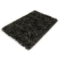Mainstays Performance Bath szőnyeg, fekete, fényes chenille felső, memóriahab, 17x24 ”