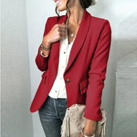 Stílusos kabát Női Divat Alkalmi Egyszínű Hajtóka Hosszú ujjú Slim Fit gomb kis kabát