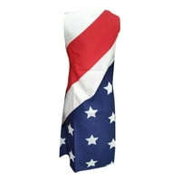 Nyári tartály Ruhák Női ujjatlan amerikai zászló nyomtatott aranyos Mini Sundress zseb Laza póló fedezze fel ruha