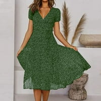 Ruhák Női alkalmi nyári Rövid ujjú strand ruha a vonal ruha laza nyári ruha, zöld, S