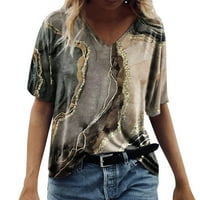 B91xZ Női pólók divatos női nyári alkalmi felső ingek akvarell nyomtatás laza rövid ujjú felső blúz V nyakú plusz méretű