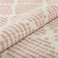 Jól szőtt hurok-de-hurok rácsos modern terület szőnyeg, rózsaszín