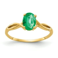 Primal arany karátos sárga arany 7x ovális smaragd gyűrű