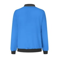 Charella női kabát plusz méretű Bomber dzsekik könnyű zsebekkel cipzáras Steppelt alkalmi kabát felsőruházat Kék, XXL
