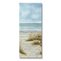 Stupell Industries tengerparti homok lábnyomok homokpiperek óceán partvidéki jelenet festmény galéria csomagolt vászon