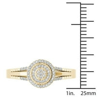 1 6ct tdw gyémánt 10k sárga arany klaszter halo eljegyzési gyűrű