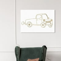 Wynwood Studio 'kisteherautó' szállítási fali vászon nyomtatás - arany, fehér, 24 16