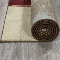 Ottomanson elegancia Absztrakt terület szőnyeg, zöld, 5'3 X7'3
