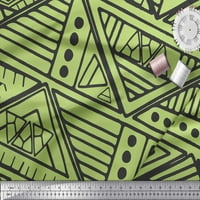 Soimoi Zöld Pamut Cambric Szövet Háromszög Művészet Geometriai Nyomtatás Varrás Szövet Udvar Széles