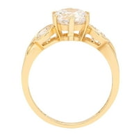 1. ct ragyogó kerek vágás valódi tenyésztett gyémánt VS1-VS I-J 18k sárga arany három kő ígéret esküvői nyilatkozat