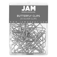 Papír színes pillangó klipek - ezüst papírkapírók 20