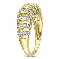 Miabella női karátos T.W. Diamond 14KT sárga arany multi-sor gyűrű