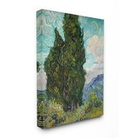 Stupell otthoni dekor magas fák zöld kék klasszikus festmény vászon fali művészet, Vincent Van Gogh