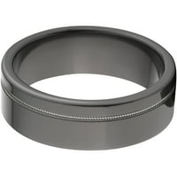 Lapos Fekete cirkónium gyűrű egy középső horonnyal