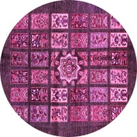 Ahgly Company Beltéri Kerek Absztrakt Rózsaszín Modern Terület Szőnyegek, 3 ' Kerek