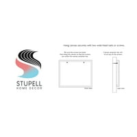 Stupell Industries Absztrakt Blue Squiggle Collage Painting Galéria csomagolt vászon nyomtatott fali művészet, 4 -es