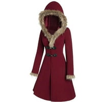 Női Hosszú Gallér Steppelt gyapjú kabát téli vastag meleg alkalmi laza rövid kabát kabát kabát