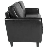 Flash bútorok Candler Park kárpitozott kanapé fekete LeatherSoft