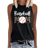 Női alkalmi Baseball nyomtatási Tartály felsők nyári ujjatlan ingek edzés Laza illeszkedésű atlétikai póló felsők blúzok