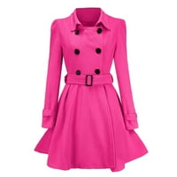 drpgunly Trench Coats női téli meleg női gombok gyapjú kabát Trench Jacket öv felöltő felsőruházat Hosszú kabátok hosszú